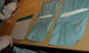 The cover paper is bedaubed and has to dry for a little while to give the paper time to stretch ...